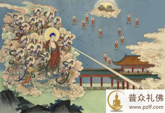 临命终时，阿弥陀佛与诸圣众现在其前